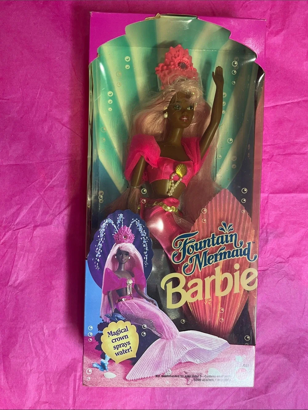 Vintage 1993 Fountain Mermaid Barbie African American NRFB